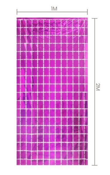Cortina De Quadrados Fuchsia 1x2m