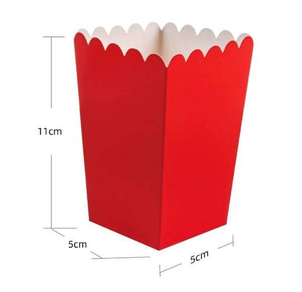 6 Caixas Pipocas 11cm Vermelho