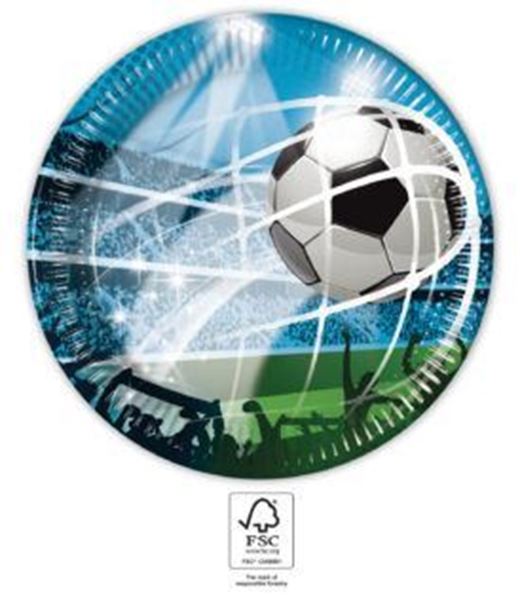 8 Pratos 23cm Futebol