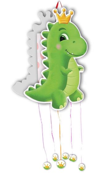 Pinhata Dinossauro Com Coroa