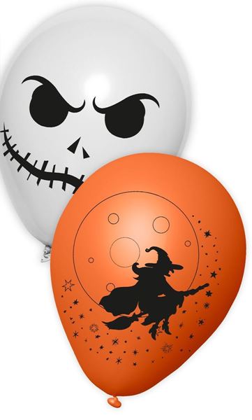 6 Balões Latex Fantasma E Bruxa