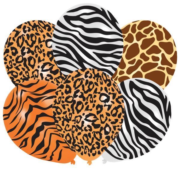6 Balões Latex 11" Animal Print