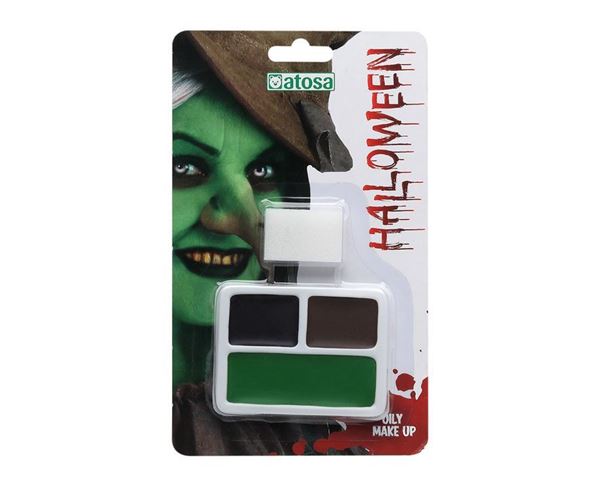 Maquilhagem De Halloween Verde Preto E Castanho