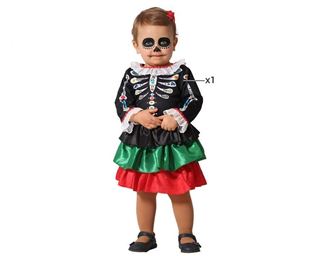 Fato Esqueleto Mexicano Menina 12-24 Meses