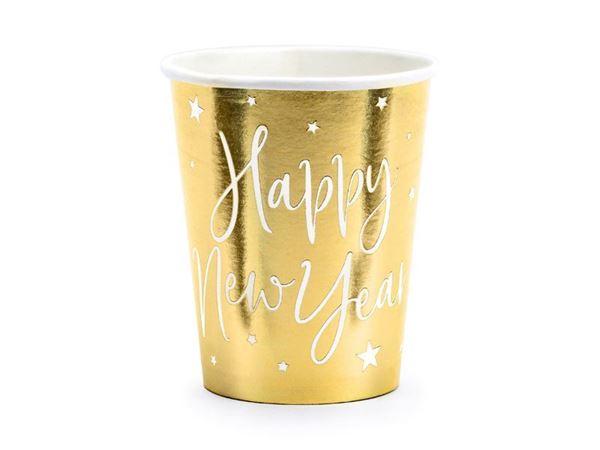 6 Copos Happy New Year Ouro