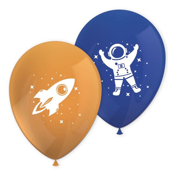 8 Balões Latex Rocket Space