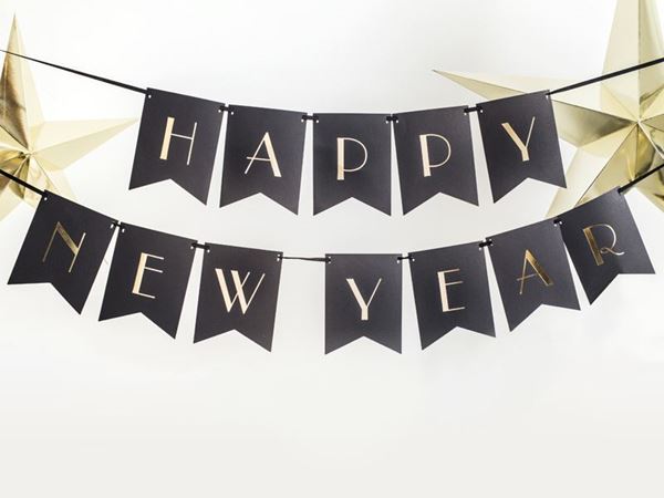 Banner Happy New Year Preto