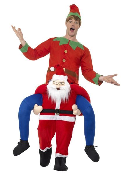 Fato Duende Às Cavalitas Do Pai Natal Adulto