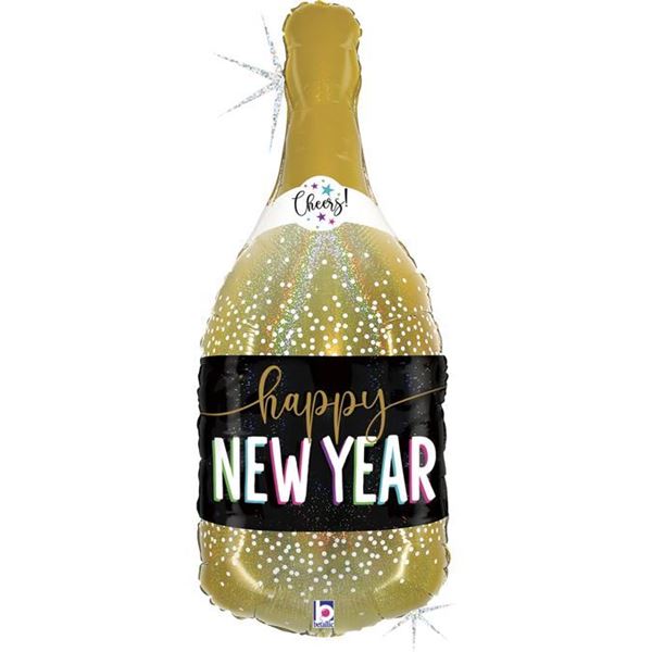 Balão Garrafa Champanhe New Year 91cm