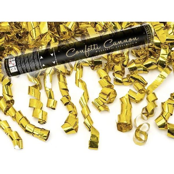 Canhão De Confettis 40cm Serpentinas Ouro