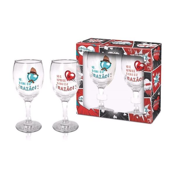 Set Copos De Vinho Sr & Sra Razão