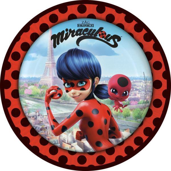 8 Pratos Ladybug 23cm
