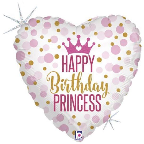 Balão Foil 18" Glitter Bday Princess