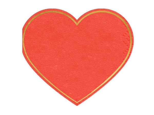 20 Guardanapos Coração Vermelho