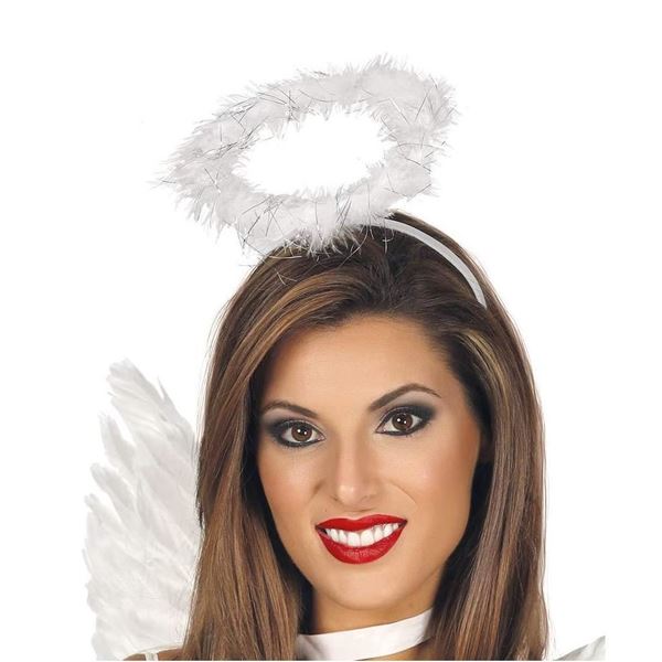 Auréola Anjo Plumas Brancas