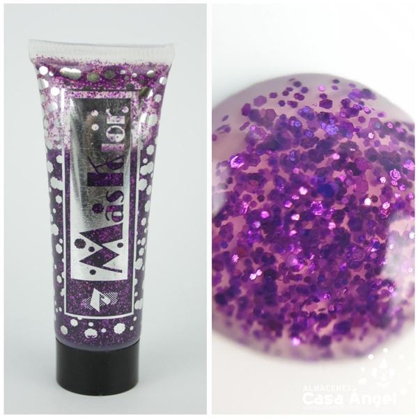 Tubo Gel Glitter 20ml Roxo