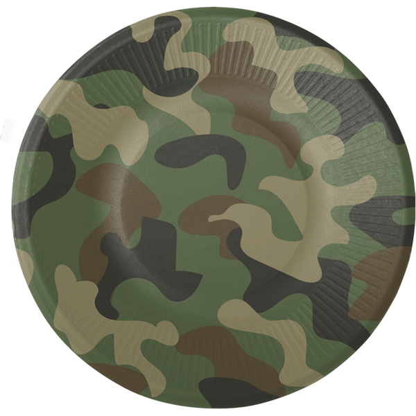 8 Pratos 23cm Camuflado