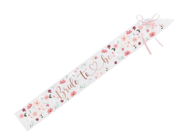 Faixa Bride To Be Floral 76cm