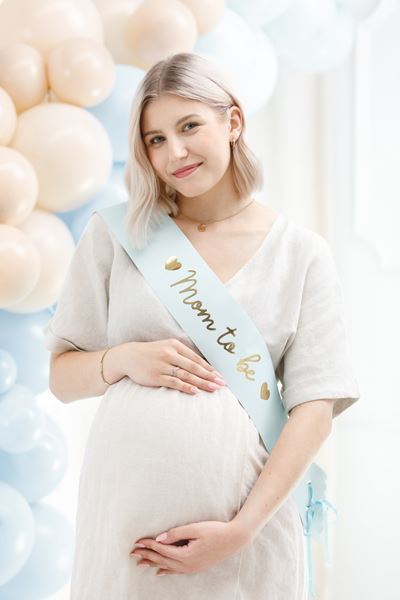 Faixa Mom To Be Azul 75cm