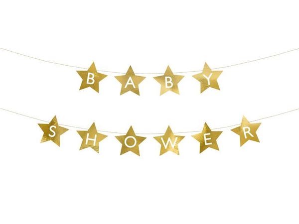 Banner Baby Shower Ouro