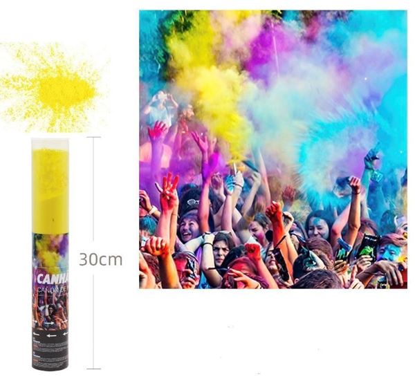 Canhão Pó Holi 30cm Amarelo