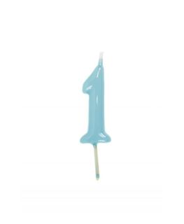 Vela Artesanal Azul Bebé Nº1