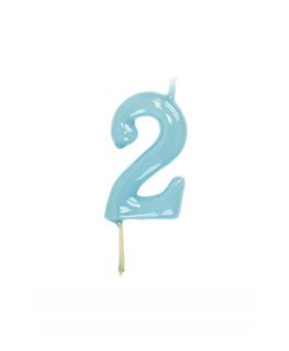 Vela Artesanal Azul Bebé Nº2