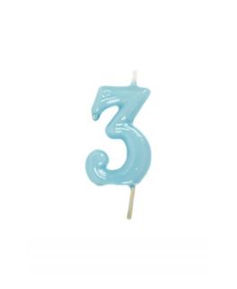 Vela Artesanal Azul Bebé Nº3