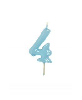 Vela Artesanal Azul Bebé Nº4