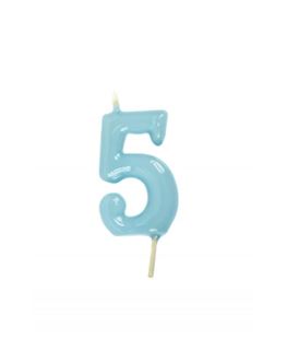 Vela Artesanal Azul Bebé Nº5