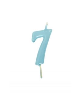 Vela Artesanal Azul Bebé Nº7