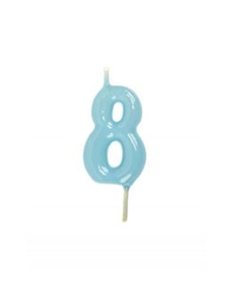 Vela Artesanal Azul Bebé Nº8