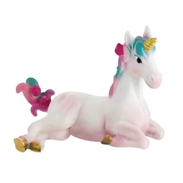 Figura Unicórnio Deitado Rosa