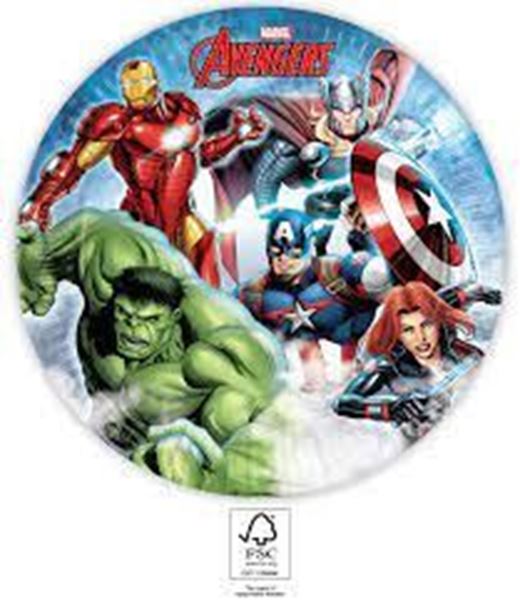 8 Pratos 23cm Avengers Stones