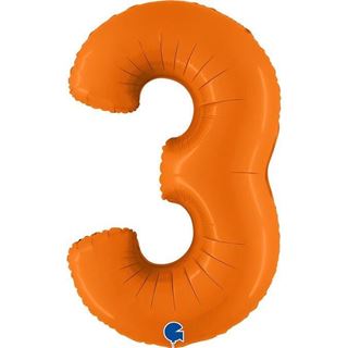 Balão Foil Número 3 Laranja Matte
