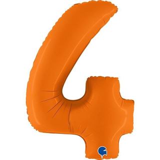 Balão Foil Número 4 Laranja Matte