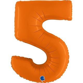 Balão Foil Número 5 Laranja Matte