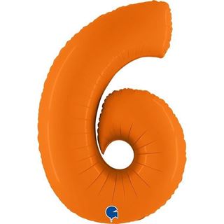 Balão Foil Número 6 Laranja Matte
