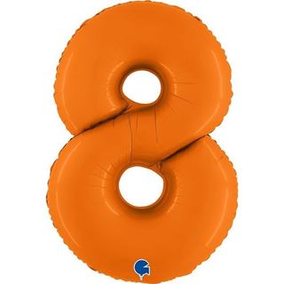 Balão Foil Número 8 Laranja Matte