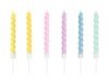 6 Velas Curl Mix Coloridas 8.5cm