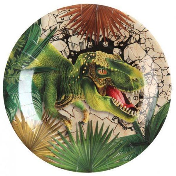 10 Pratos 23cm Dinossauro