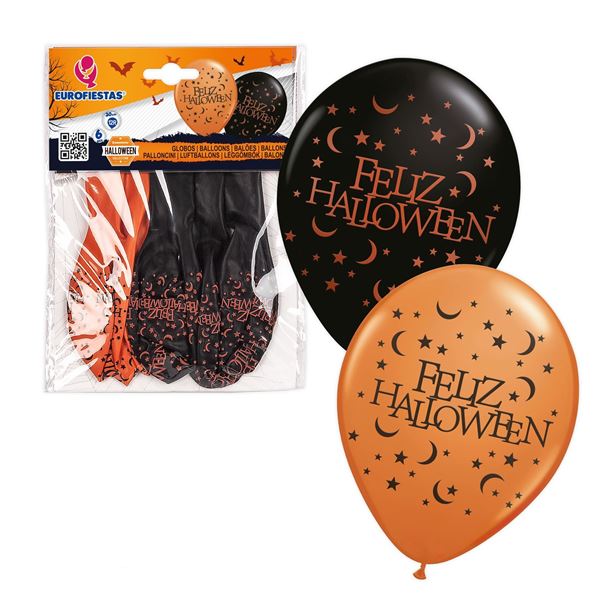 6 Balões Latex Feliz Halloween