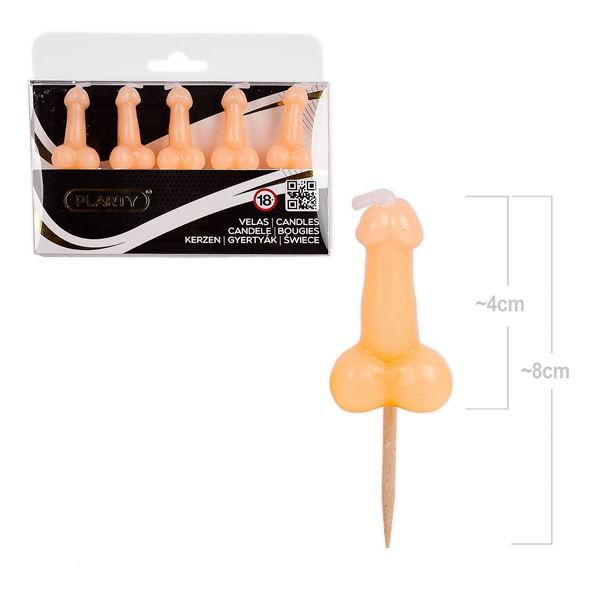 5 Velas Pénis 4cm