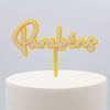 Topper Acrilico Parabéns Amarelo & Branco