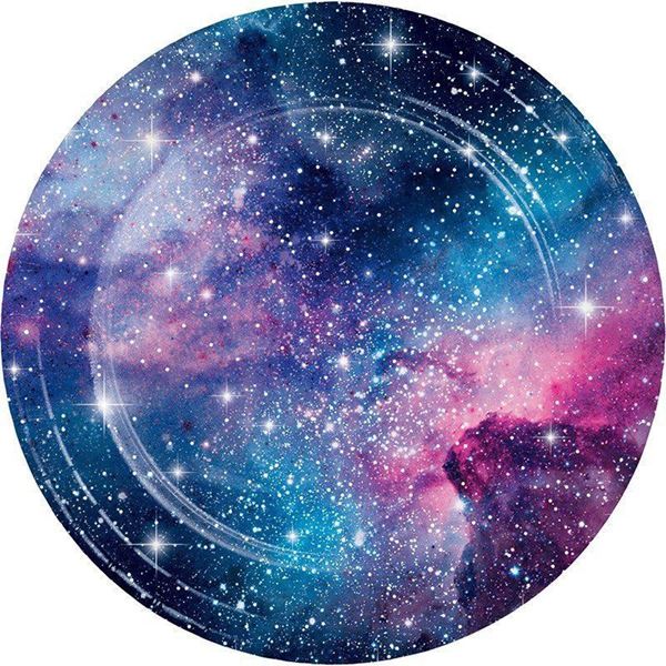 8 Pratos Galaxy Party 23cm
