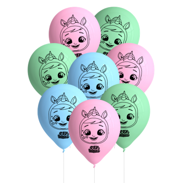 8 Balões Latex Cry Babies