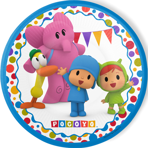 8 Pratos Pocoyo 23cm