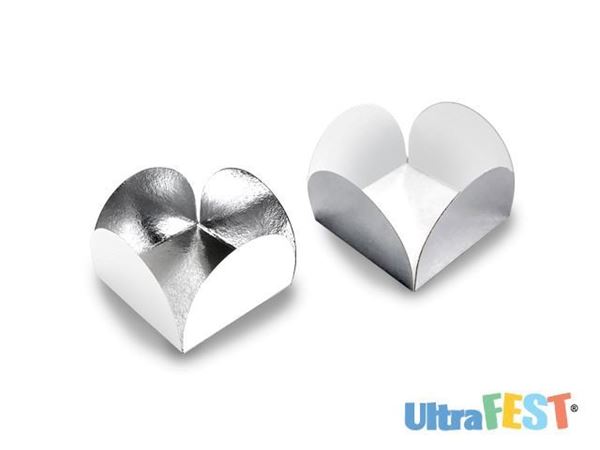Caixeta Papel Prata Branco 50un