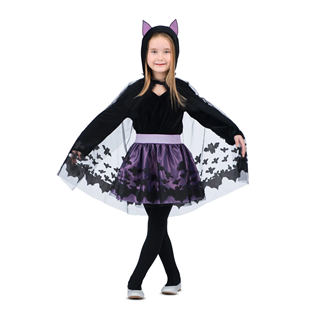 Fato Morcego Lilás 7-9 Anos