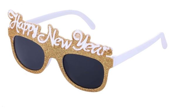 Óculos Happy New Year Branco E Ouro